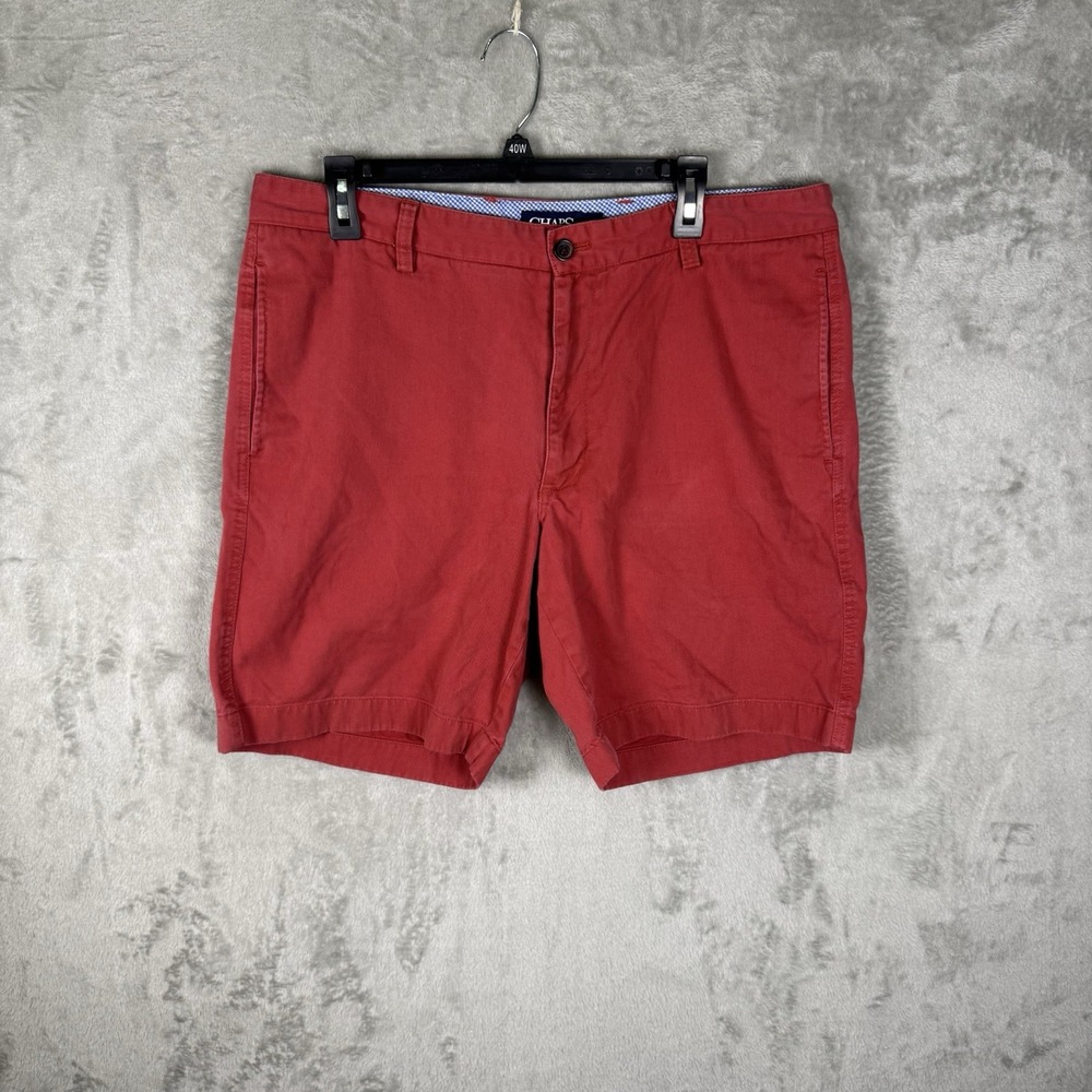 RALPH LAUREN CHAPS CHINO SHORTS Waist Size 36" Men`s Regular Fit Red - Great‎